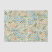 Lichtblauw en roze bloemen tissuepapier (Voorkant)