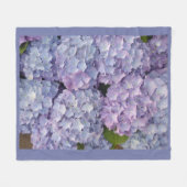 Lichtblauw en roze hydrangea fleece Blanket Deken (Voorkant (Horizontaal))
