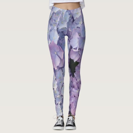 Lichtblauw en roze hydrangea Legging (Voorkant)
