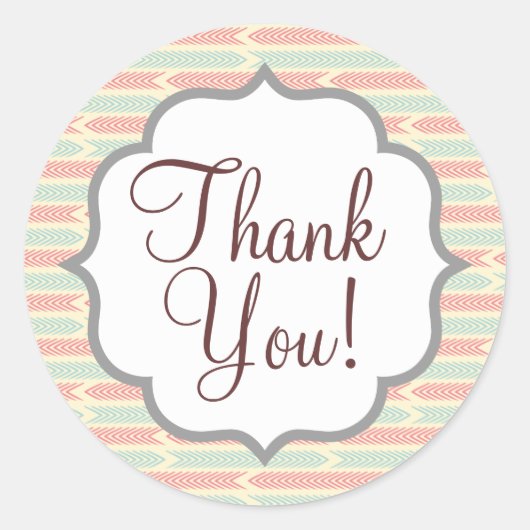  Lichtblauw en Roze Pijlpatroon Ronde Sticker (Voorkant)