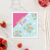 Lichtblauw en roze servet (Insitu)