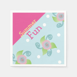 Lichtblauw en roze servet