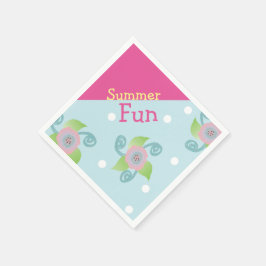 Lichtblauw en roze servet