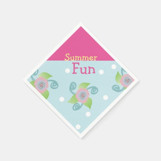 Lichtblauw en roze servet (Hoek)