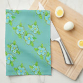 Lichtblauw en turquoise theedoek (Quarter Fold)