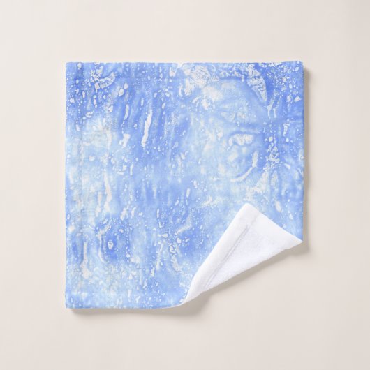 Lichtblauw en wit Abstract badhanddoekset Bad Handdoek (Wasdoekje)