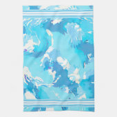 Lichtblauw en Wit Abstract met gestreept Theedoek (Verticaal)