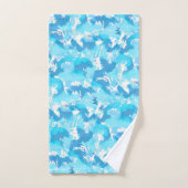 Lichtblauw en Wit Abstract met naam Bad Handdoek (Handdoek)