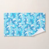 Lichtblauw en Wit Abstract met naam Bad Handdoek (Handdoek)