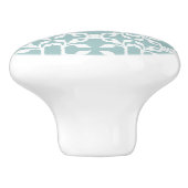 Lichtblauw en wit Art Deco moderne keramische knop (Zijkant)