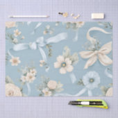 Lichtblauw en wit Bloemen en Bogen Tissuepapier (Craft)