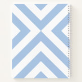 Lichtblauw en wit Chevrons Notitieboek (Achterkant)