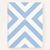Lichtblauw en wit Chevrons Notitieboek (Voorkant)