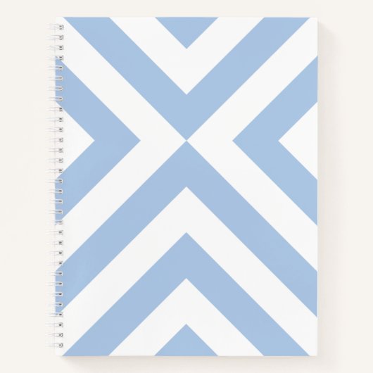 Lichtblauw en wit Chevrons Notitieboek (Voorkant)