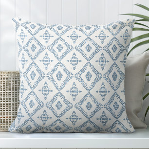 Lichtblauw en wit decoratief Sierkussen