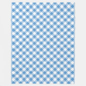 Lichtblauw en wit Diagonaal Gingham Plaid Fleece Deken (Voorkant)