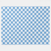 Lichtblauw en wit Diagonaal Gingham Plaid Fleece Deken (Voorkant (Horizontaal))