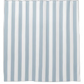 Lichtblauw en wit Eenvoudig gestreept Douchegordijn (Voorkant)