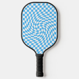 Lichtblauw en wit geruit dambordpatroon  pickleball paddle