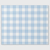 Lichtblauw en wit geruite patroon cadeaupapier (Vlak)
