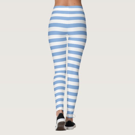 Lichtblauw en wit gestreepte leggings (Achterkant)