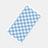 Lichtblauw en wit Gingham Check Servet (Hoek)