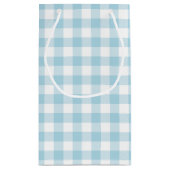 Lichtblauw en wit Gingham Klein Cadeauzakje (Achterkant)