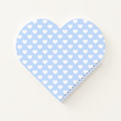 Lichtblauw en wit hartverschrompeld notitieboek (Achterkant)