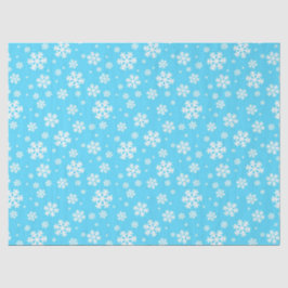 Lichtblauw en wit kerst-sneeuwvlokkenpatroon tissuepapier