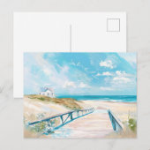 Lichtblauw en wit kustlandschap briefkaart (Voorkant / Achterkant)
