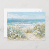 Lichtblauw en wit kustlandschap briefkaart (Voorkant / Achterkant)