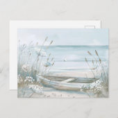 Lichtblauw en wit kustlandschap briefkaart (Voorkant / Achterkant)