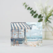 Lichtblauw en wit kustlandschap briefkaart (Staand voorkant)