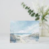 Lichtblauw en wit kustlandschap briefkaart (Staand voorkant)