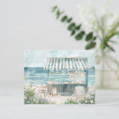 Lichtblauw en wit kustlandschap briefkaart (Staand voorkant)