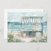 Lichtblauw en wit kustlandschap briefkaart (Voorkant / Achterkant)