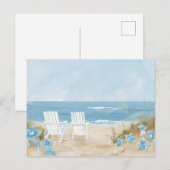 Lichtblauw en wit kustlandschap briefkaart (Voorkant / Achterkant)