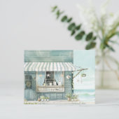 Lichtblauw en wit kustlandschap briefkaart (Staand voorkant)