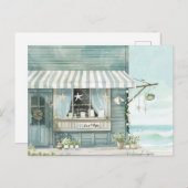 Lichtblauw en wit kustlandschap briefkaart (Voorkant / Achterkant)