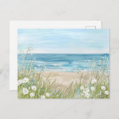 Lichtblauw en wit kustlandschap briefkaart (Voorkant / Achterkant)