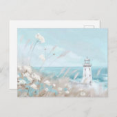 Lichtblauw en wit kustlandschap briefkaart (Voorkant / Achterkant)