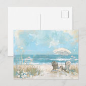 Lichtblauw en wit kustlandschap briefkaart (Voorkant / Achterkant)