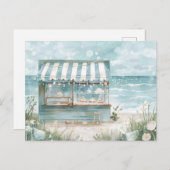 Lichtblauw en wit kustlandschap briefkaart (Voorkant / Achterkant)