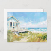 Lichtblauw en wit kustlandschap briefkaart (Voorkant / Achterkant)