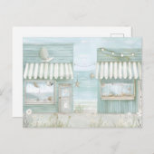 Lichtblauw en wit kustlandschap briefkaart (Voorkant / Achterkant)