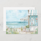 Lichtblauw en wit kustlandschap briefkaart (Voorkant / Achterkant)