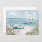 Lichtblauw en wit kustlandschap briefkaart (Voorkant / Achterkant)