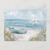 Lichtblauw en wit kustlandschap briefkaart (Voorkant)