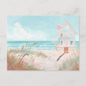 Lichtblauw en wit kustlandschap briefkaart (Voorkant)