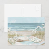 Lichtblauw en wit kustlandschap briefkaart (Voorkant / Achterkant)